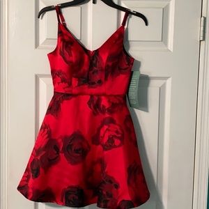 Super cute Semi formal red and black dress.